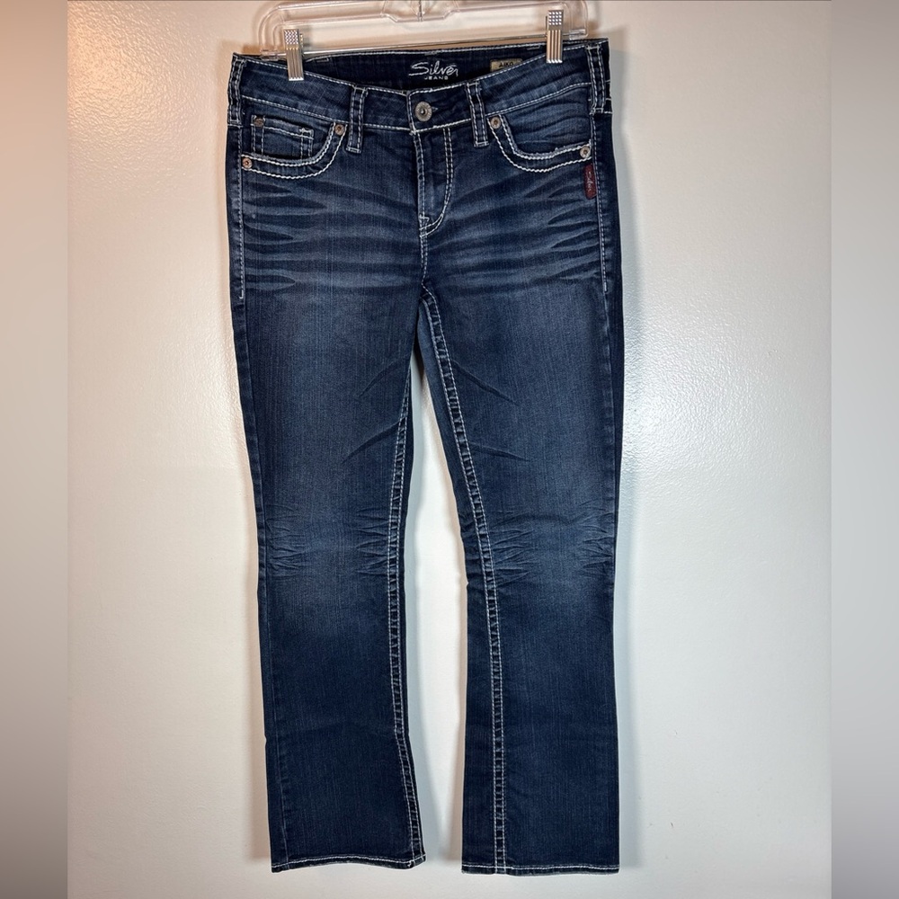 Silver AIKO Bootcut Jeans Women's Dark Blue with light distressing